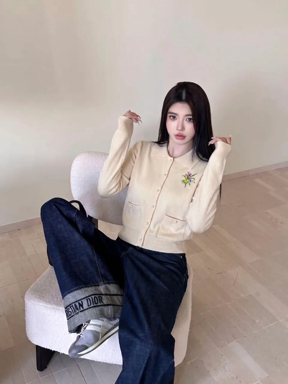 디올 카라 가디건 2
