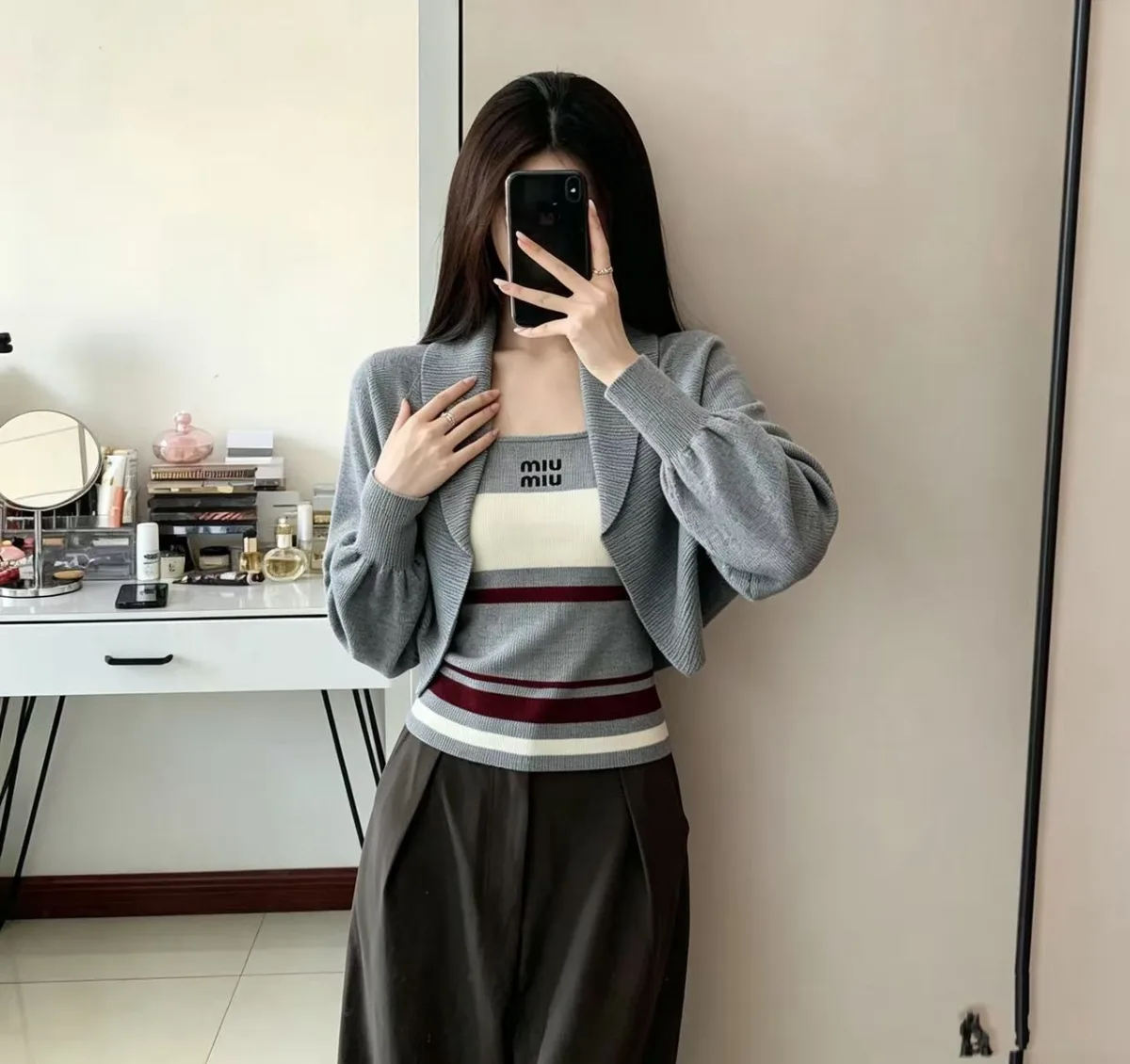 미우미우 가디건 세트 3